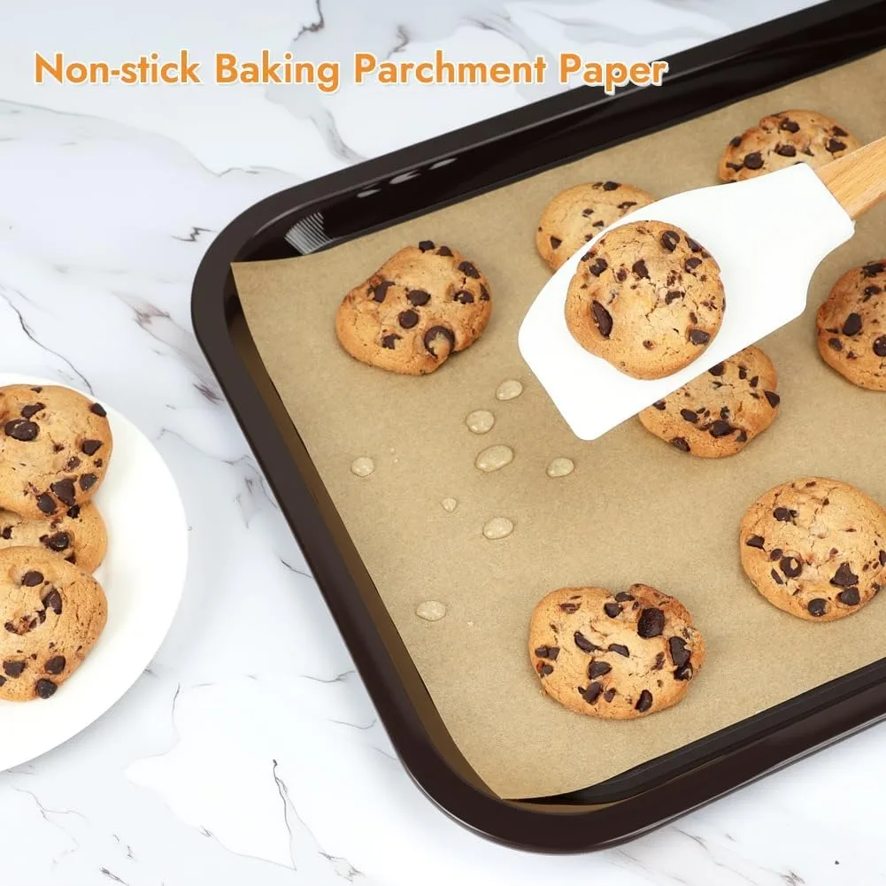 100 Pcs Parchment Paper Baking Sheets, Non-Stick Precut Baking Parchment Unbleached Baking Paper for Baking Grilling Air Fryer Steaming Bread Cup Cake Cookie