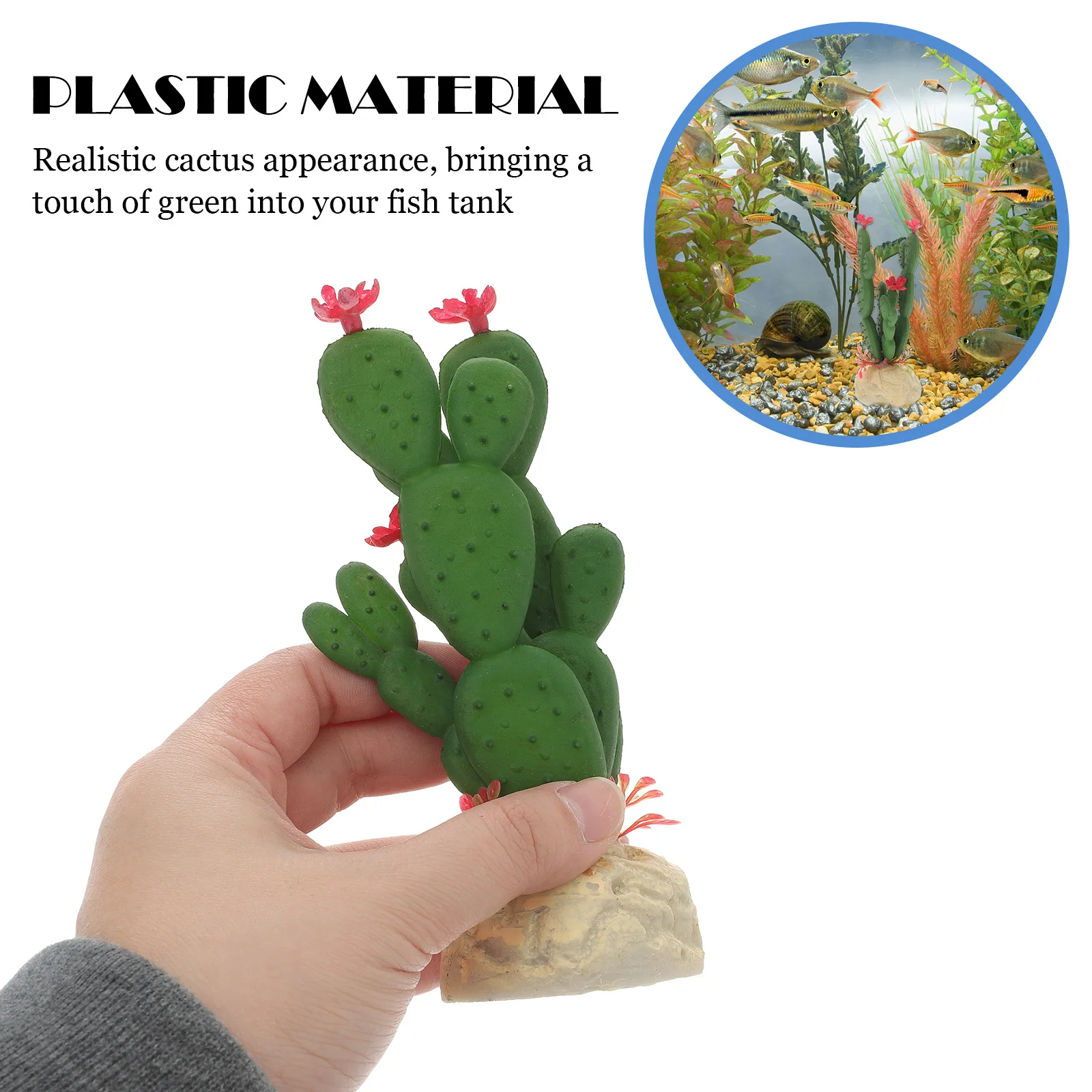 

Simulated Plastic Aquarium Cactus Artificial Plant Decoration Fish Tank Adornment Vivid Realistic Aquarium Plant