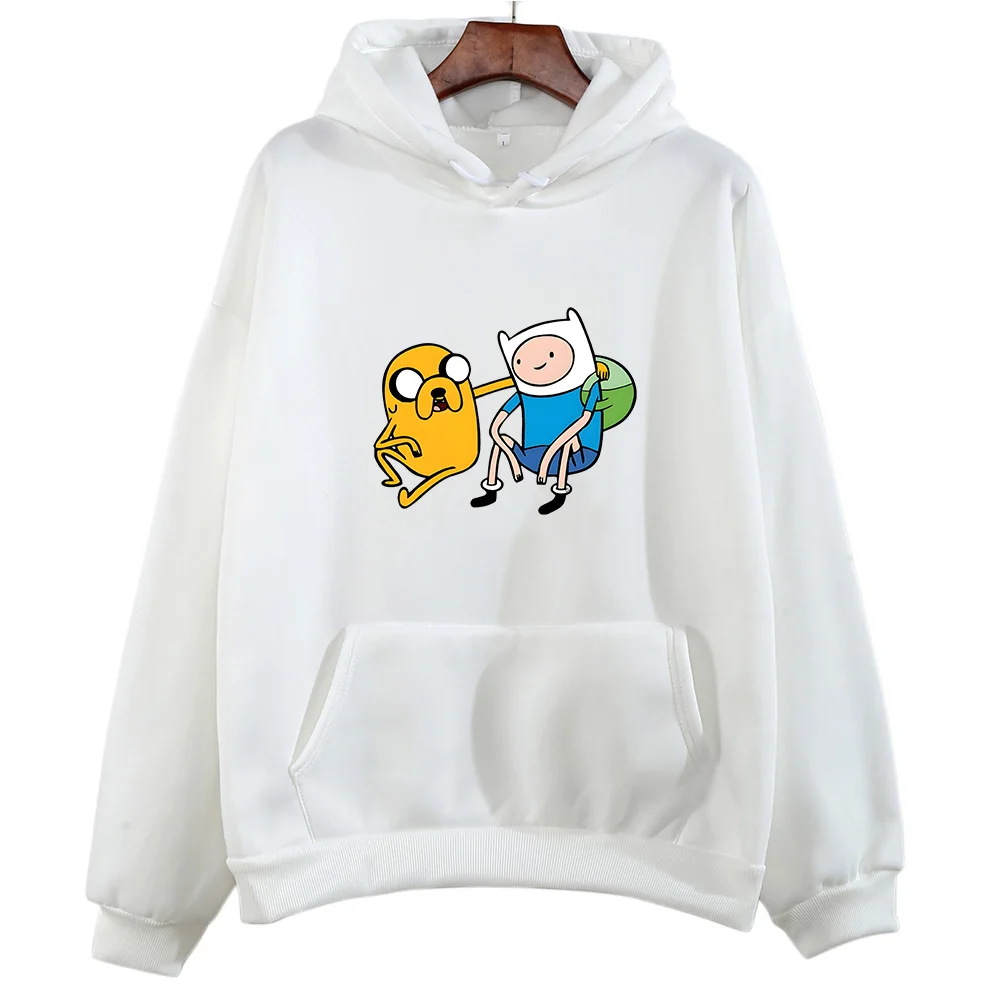 Adventuree Timee Finn and Jake Graphic Hoodies Autumn Fleece Pullovers Loose Casual Women/men Sweatshirt Cute Anime Clothing