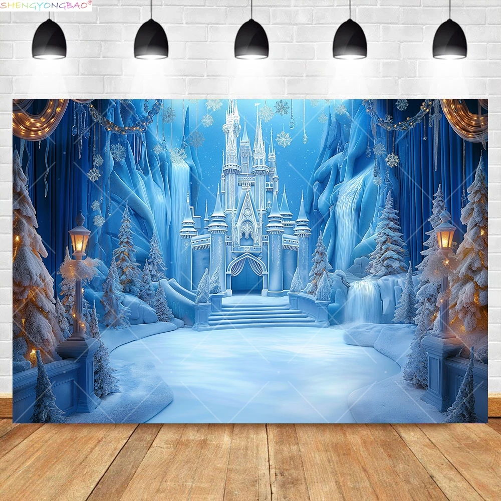 Winter Wonderland Background Happy Birthday Party Girls Baby Shower Scene Layout Photography Backdrops FZ-18