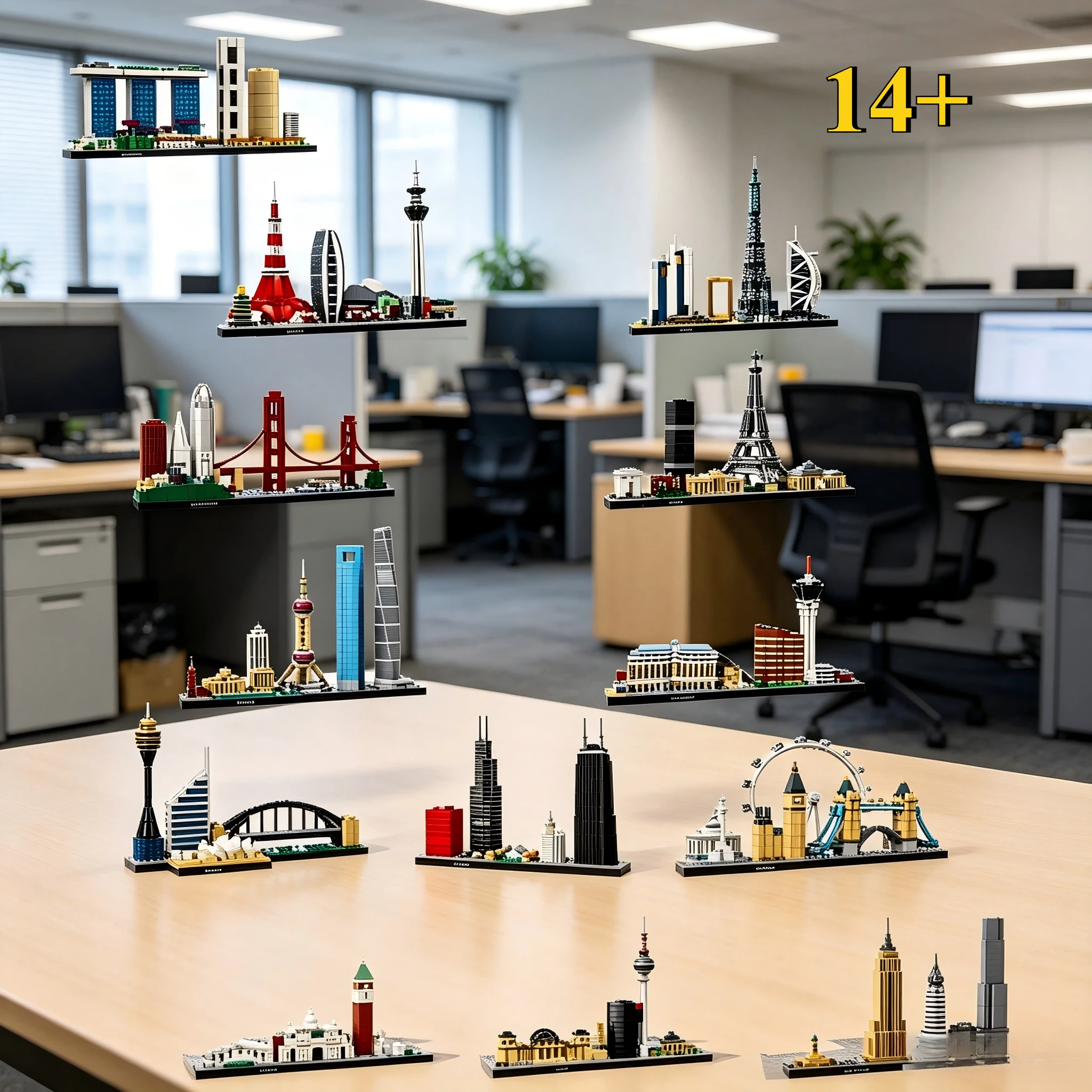 

Exquisite City Skyline Mode l21026 21052 21043 Building Blocks Sets Suitable for Christmas Gifts Compatible withLegoed Particles