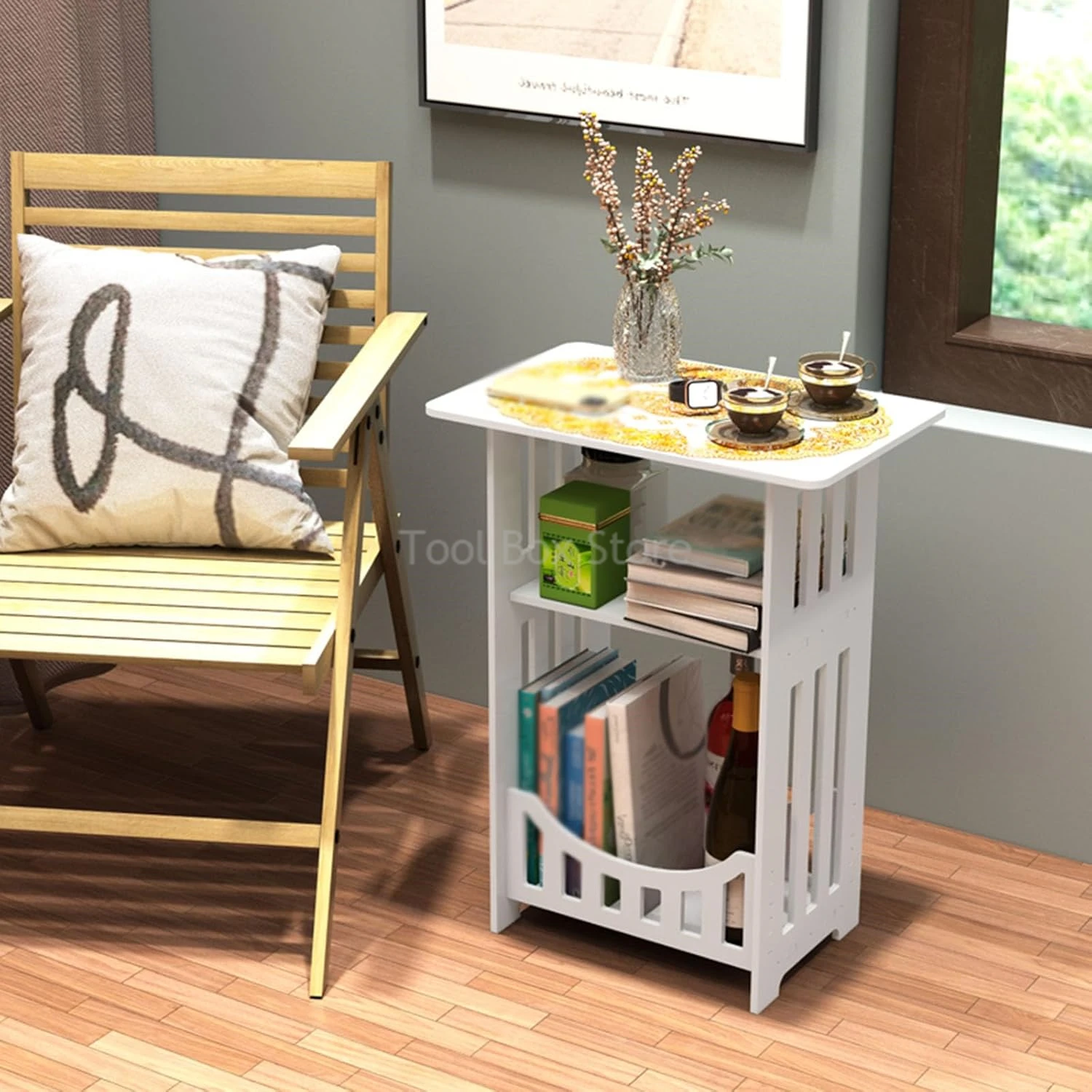 Bedside Table Makeup Tables Small Square Desks Mini Sofa Bedside Storage Rack Living Room Bedroom Nightstand Small Coffee Table