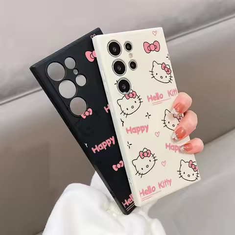 Cute Hello Kitty Phone Case For Samsung Galaxy S25 Ultra S24 Ultra S23 FE S22 S20 Plus A15 A35 A50 A51 A54 A55 A71 A72 A73 Cover