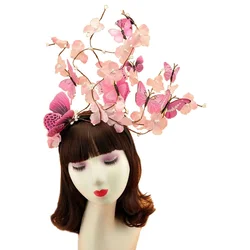 Fairy Butterfly Fascinator Headband Women Girls Forest Colorful Hairbands Simulation Butterflies Insect Wings Wild Hair Hoop