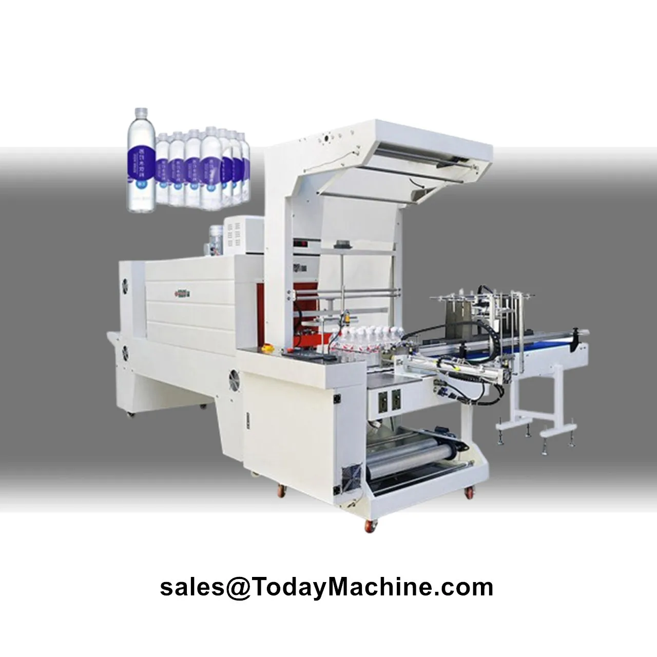 Automatic PE Film Shrink Beverage Water Bottle Sleeve Heat Tunnel Shrinking Wrapping Machine