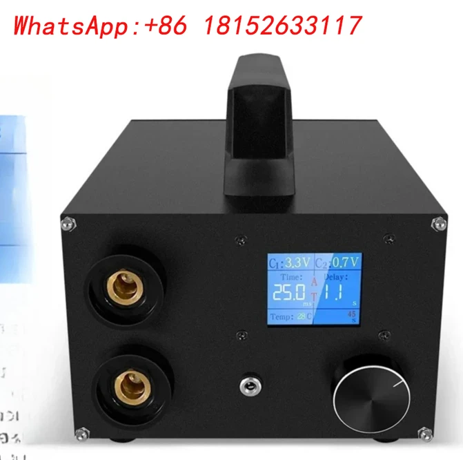 Soldador por puntos BBPortable de doble faradio, soldador por puntos con batería de condensador ajustable de 250 engranajes 3000F con pantalla LCD de 1,8 pulgadas MM