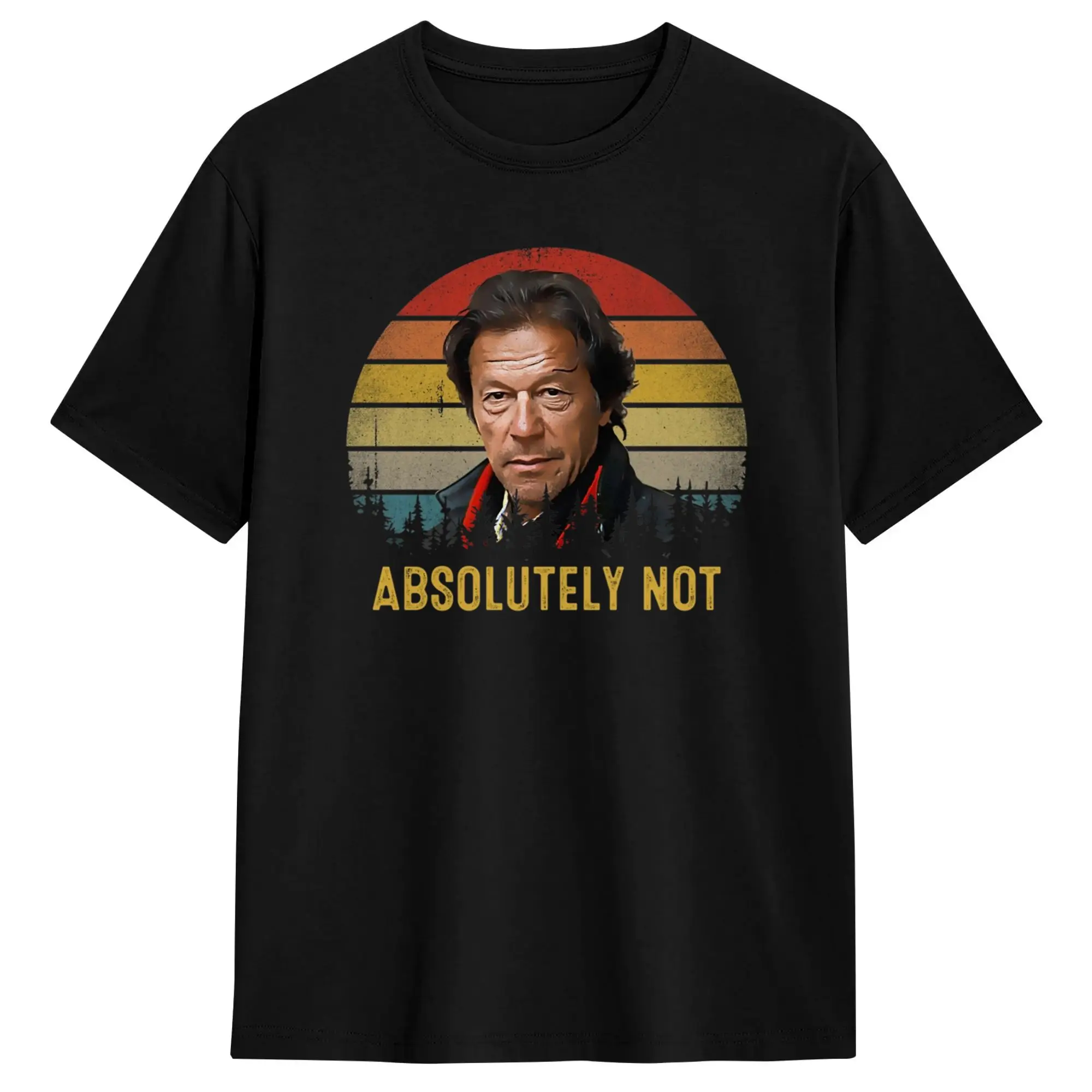 Imran Khan Absolutely Not Pti Pakistan Prime Minister Men's T Shirt Tees Short Sleeve Crew Neck T-Shirts Cotton Clothing