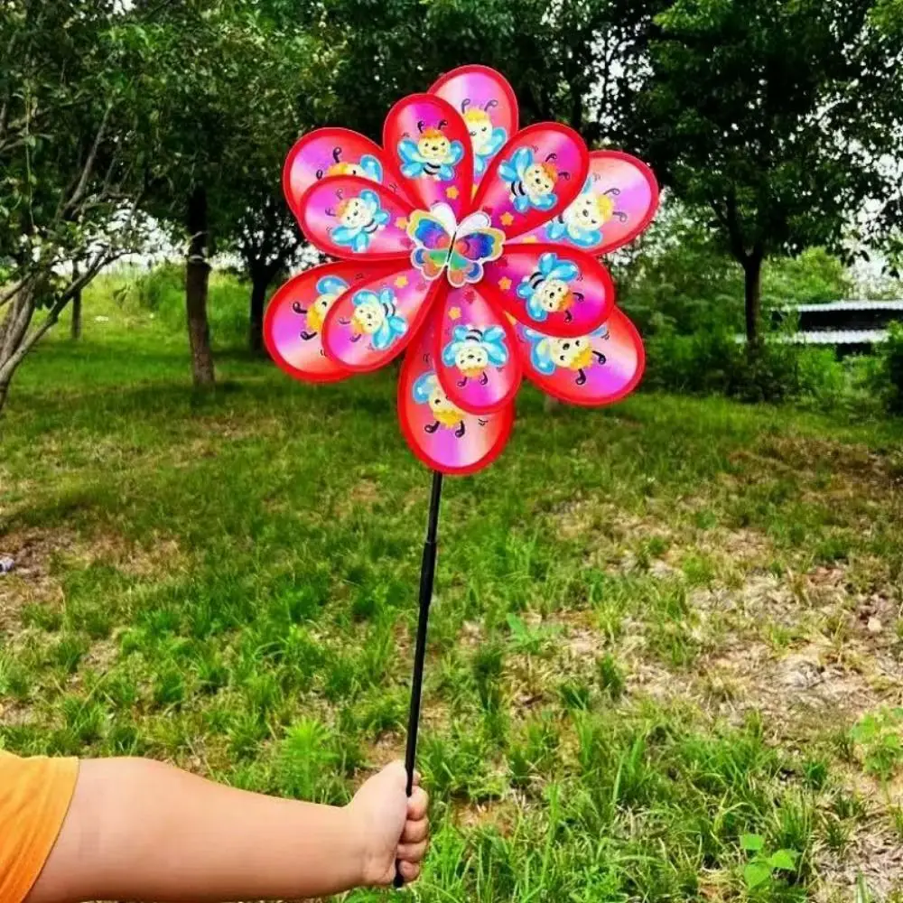 Multistyles Sparkly Insect Windmill Single/Double Layered Cartoon Colorful Children's Windmill PVC Colorful Pinwheel Windmill