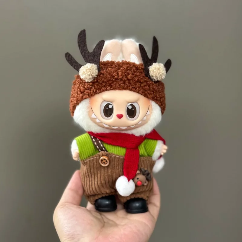 Doll Clothes Only Suitable for 17cm V1 V2 V3 Labubu Vinyl Doll Christmas Clothes Set Cartoon Dress Up Skirt Accessories DIY Gift