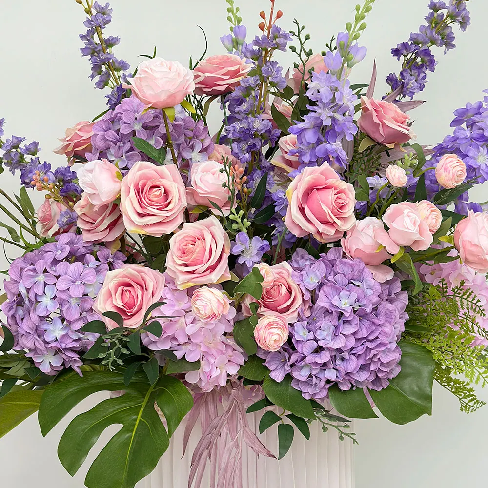 Artificial Flowers Round Pvc Wedding Arch Backdrop Wall Stand White Frame For Wedding Party Stage Background Decoration