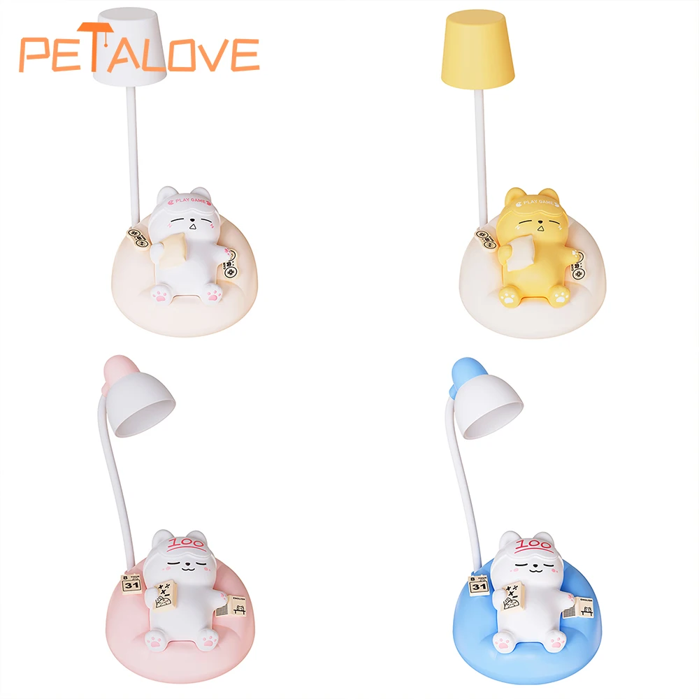 

New Style Sleeping Cat Night Light Charging Silicone Lamps 3-level Brightness Adjustment Decompression Light Birthday Gifts