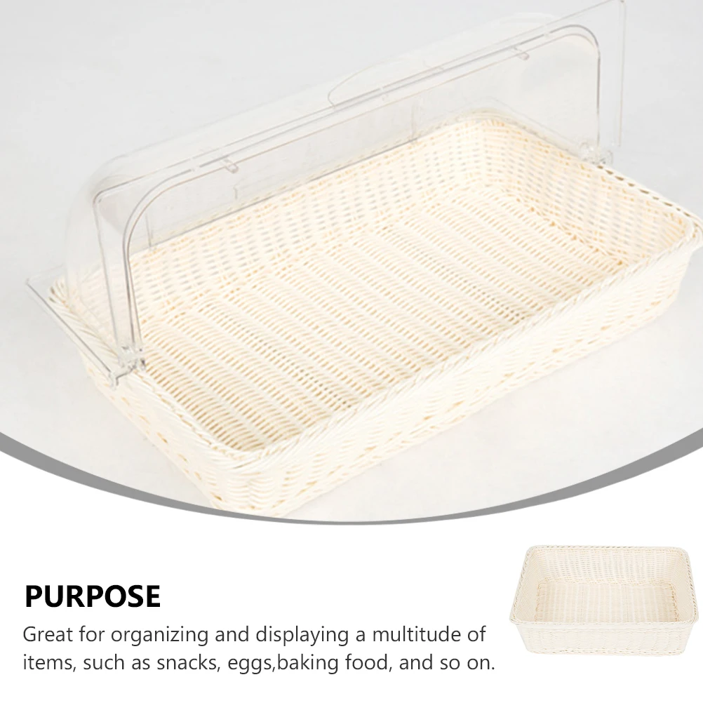 

Storage Baskets Woven Bread Fruit for Kitchen Decorative Decorate Holder Beige Food
