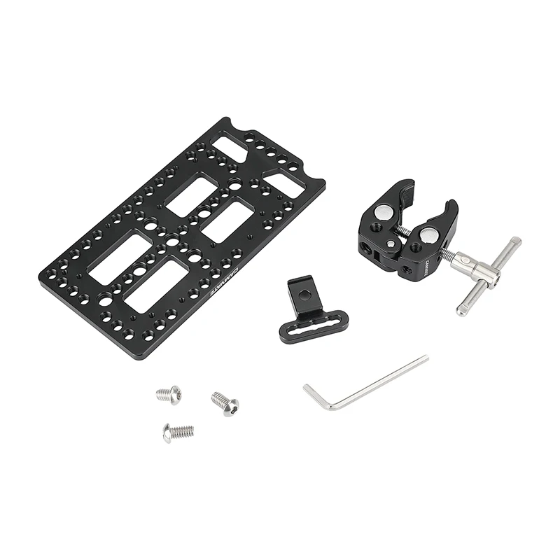 Batteria CAMVATE piastra del tabellone piastra del formaggio della fotocamera per V Lock Mount Power Splitter + morsetto universale Super granchio