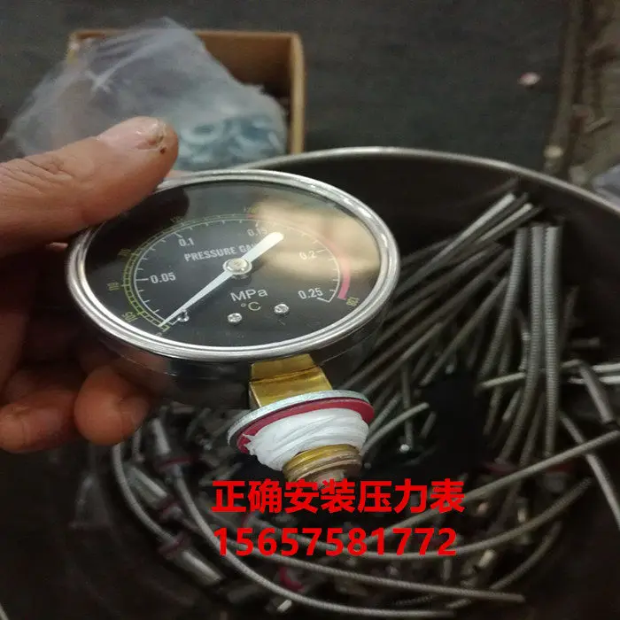 Portable High Pressure Disinfection Pot Air Meter Sterilization Pot Double Scale Pressure Gauge 0-0.25 MPa with Temperature 138