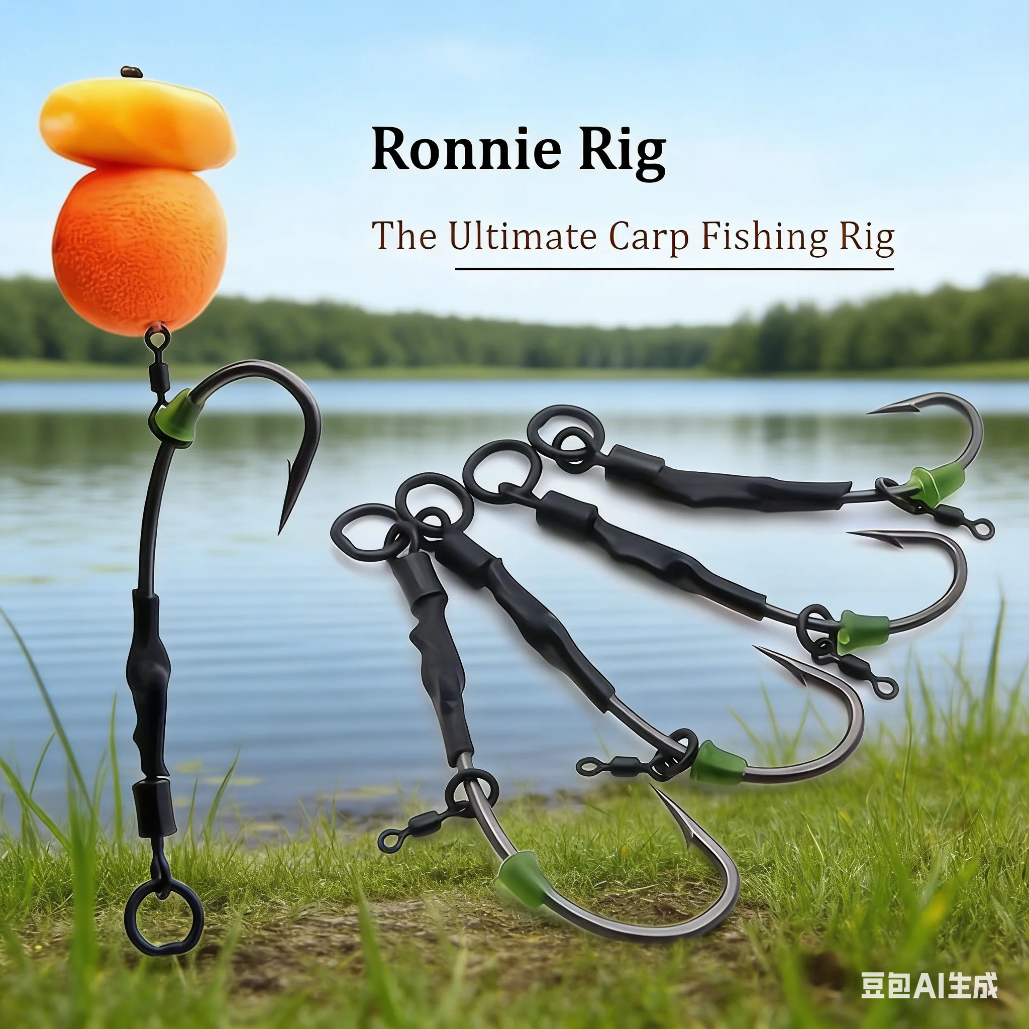 

4 Pcs Ronnie Rig Hook Carbon Steel Multi-size Anti Hanging Hook With Swivel Eye And Oval Screw Carp Fishing Tackle Accessories