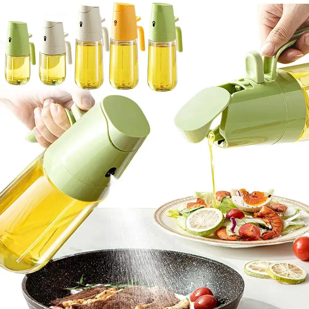 2 In 1 Spray For Olive Oil Spray Sprayer Dispenser Bottle Comfortable Handle Design For Barbecue Air Frying Pan Oven Campin W1z4