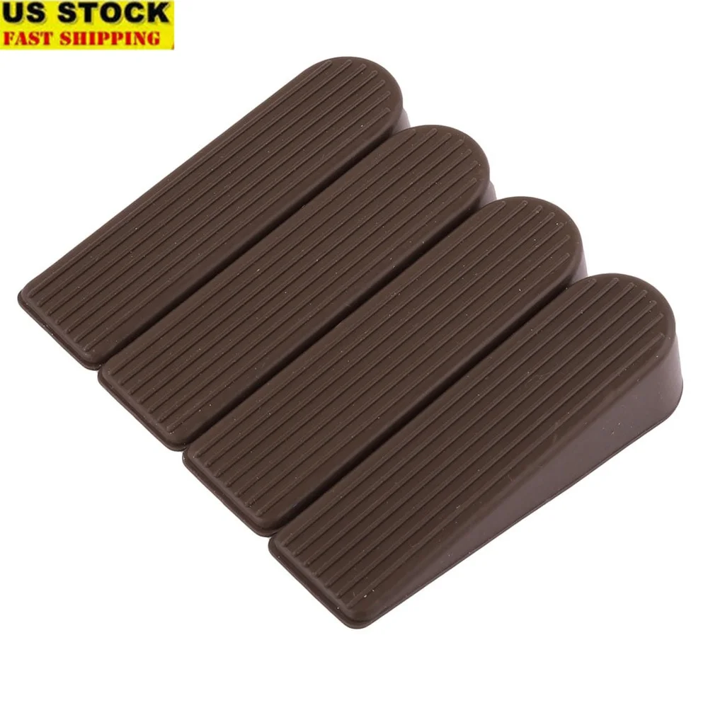 Rubber Anti-Slip Door Stopper Wedge Protector 4pcs Multifunctional Door Stops Home Office Garage Wall Protection