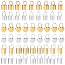 Fashion Jewelry Accessories 5pcs/Lot Stainless Steel Lock Padlock Pendants Gold Plated Heart Padlock Charms For Jewelry Making