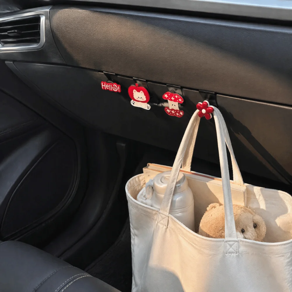 Cartoon Pattern Car Storage Hook Universal Hidden Car Organizer Clips Large Load-Bearing Car Hooks Car Interior Accessories