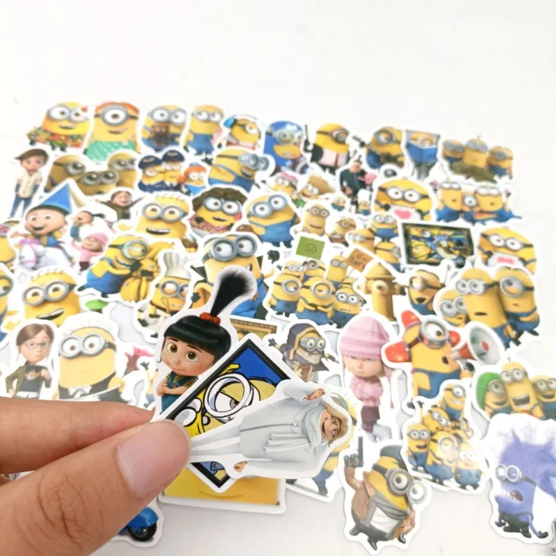 60 pz/scatola Minions Anime Stickers Kawaii Cute Cartoon Label diario Album Phone Journal Planner Scrapbooking Stickers adesivo fai da te