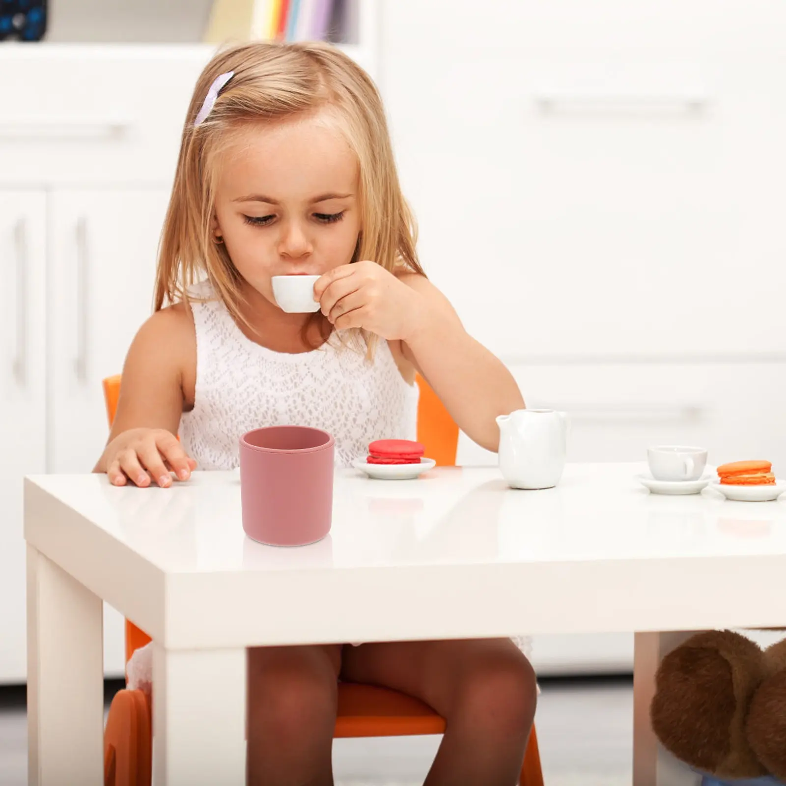 2Pcs Baby Training Cup Food Grade Silicone Kids Drinking Cup Ergonomic Design Spill Proof Safe for Toddlers Learning to Drink