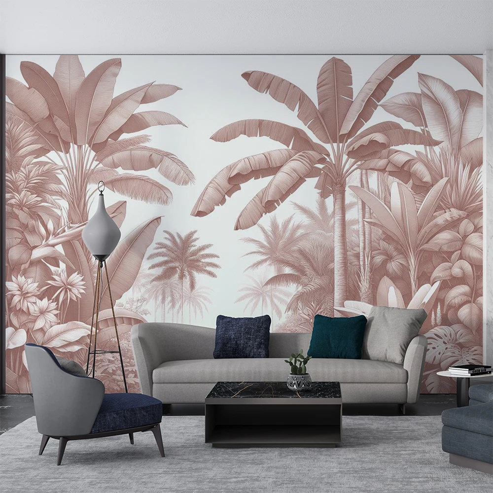 Milofei customized 3D wallpaper mural tropical plant leaves French style decorative painting wallpaper