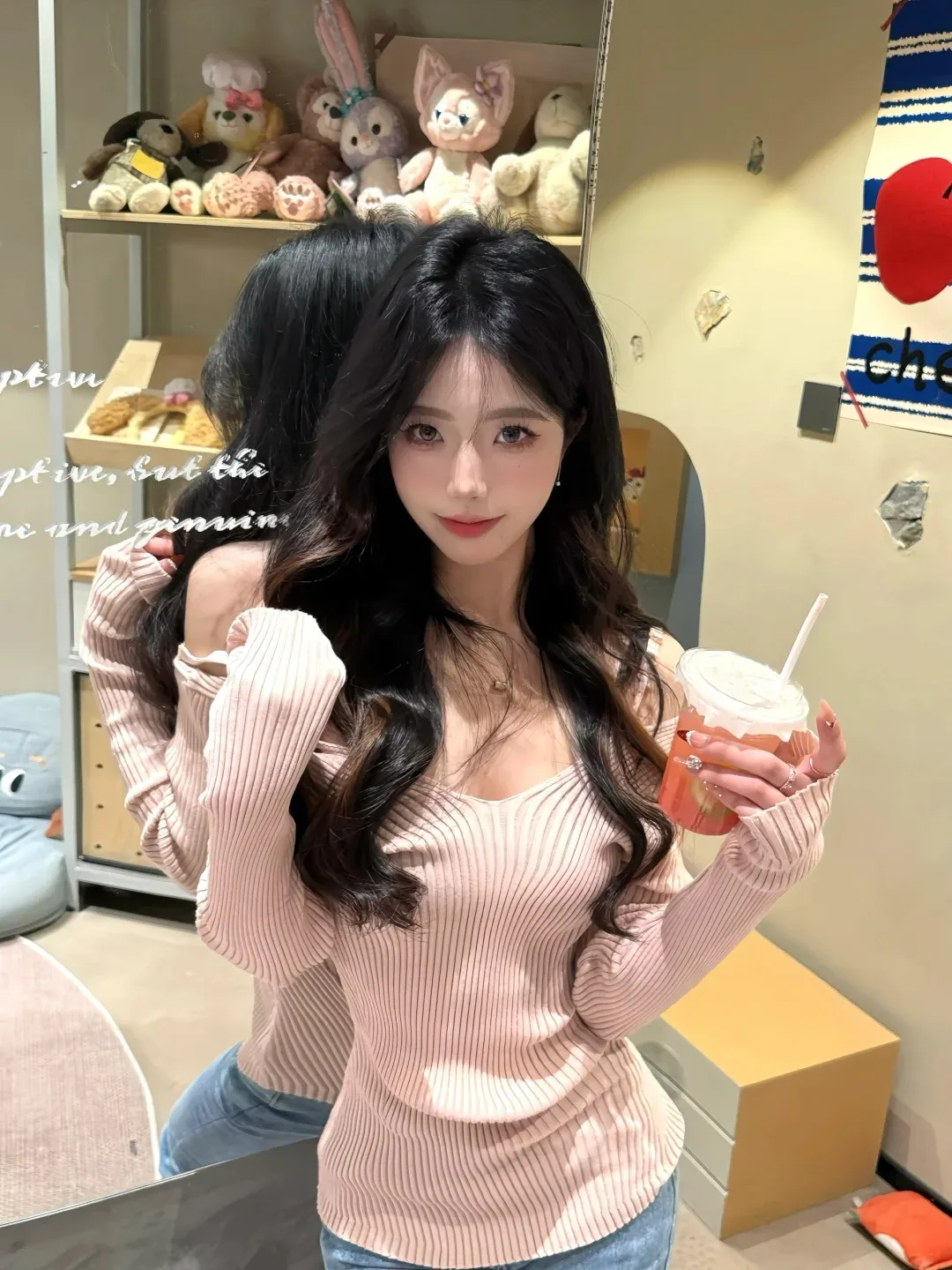 Korean Style Sweet Spicy Shoulder Bared Long Sleeve Women's Knitwear Base Layer Shirt Inner Wear Spring 2026 New Arrival