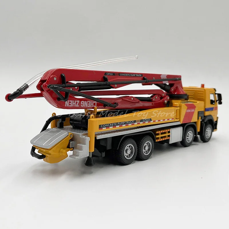 1:50 Diecast Metal Engineering Model Toy Concrete Pump Truck Replica With Sound & Lights