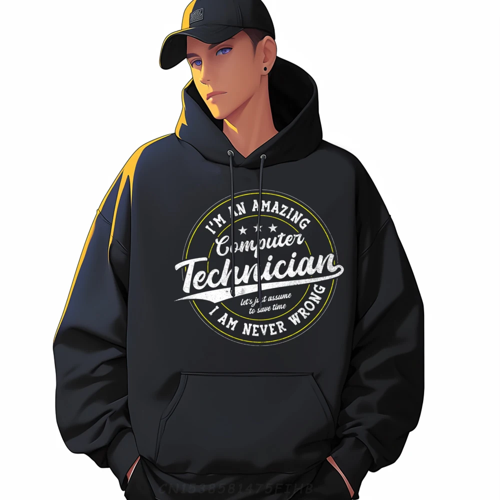 

Hoodies Amazing Computer Technician Hoodies Latest Summer Long Sleeve O Neck Mens Pullover Printed Sweatshirt Casual