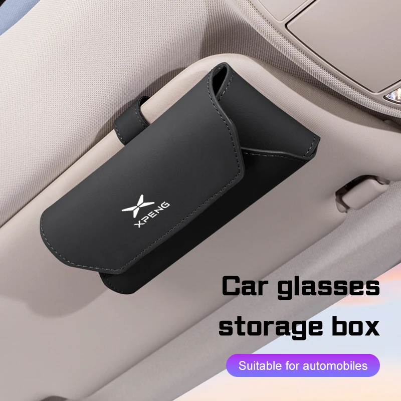 

Leather Car Glasses Case For XPENG Xiaopeng G6 X2 X9 P7 G9 G3 G3i P5 P7I Car Sun Visor Sunglasses Clip Storage Box Accessories