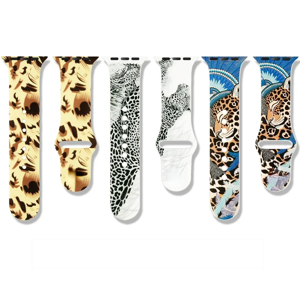 Bracelet Straps For Apple Watch Band 40MM 42MM 44MM 49MM 38MM 45MM 41MM 8 7 SE 6 5 4 Strap watchbands Animal Print Belt Silicone