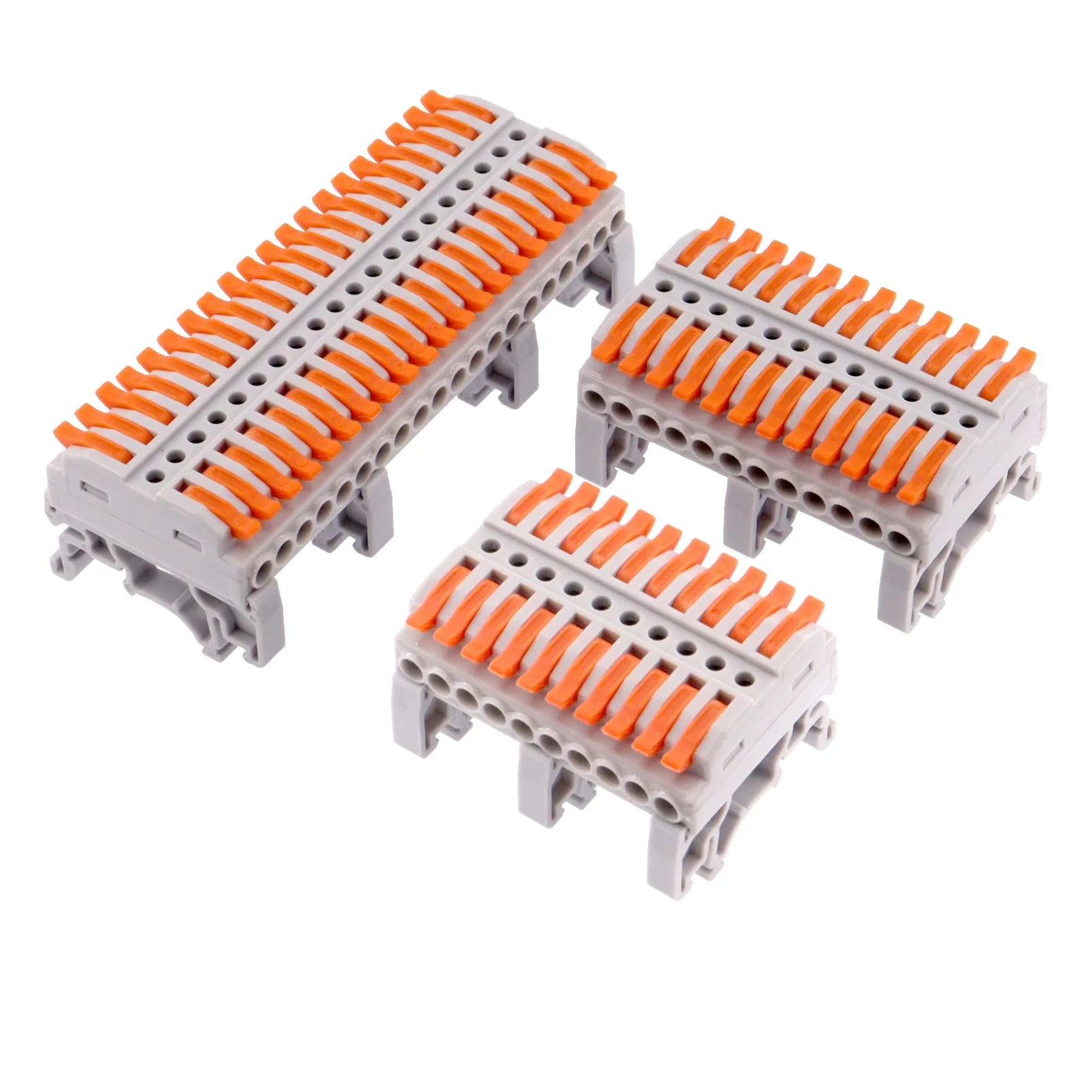 5PCS Rail Type Quick Terminal Block Press-Type Multi-Input Multi-Output Connector for Industrial Wiring Distribution