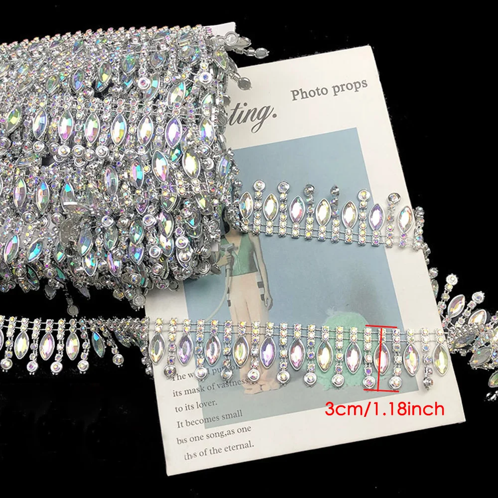 1 yard 3cm Ethnic Minority Clothing Skirt Accessories Miao Jewelry Diamond Chain Lace Accessories DIY Chain Clothing Decoration