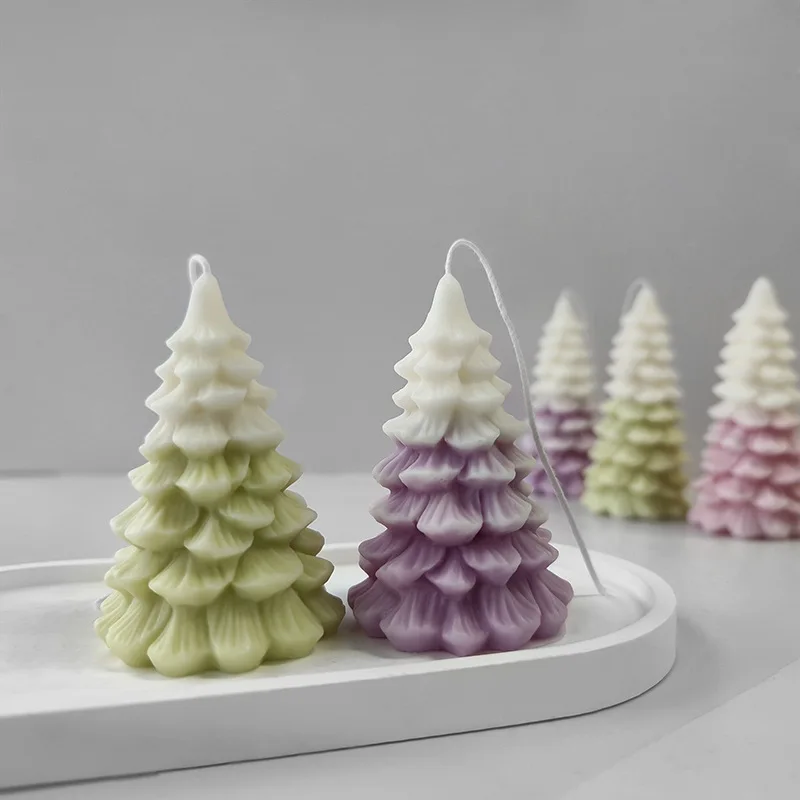 3D Christmas Tree Silicone Mold DIY Aroma Candle Plaster Ornament Molds Handmade Soap Candle Making Supplies