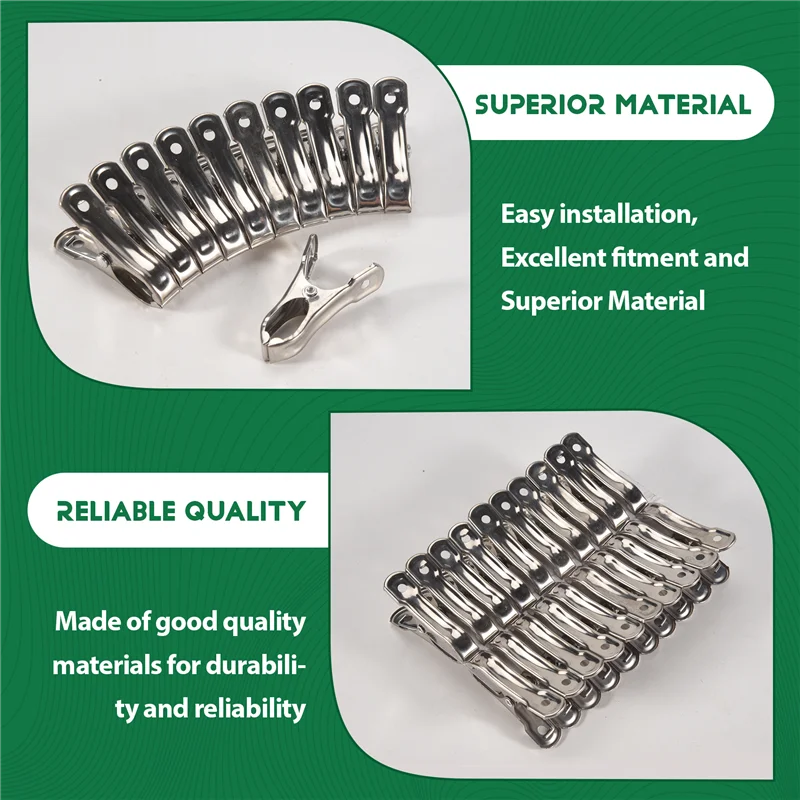 AB15-60 PCS Garden Clips,Greenhouse Clamps Made Of Stainless Steel For Netting,Garden Hoops Or Greenhouse Hoops
