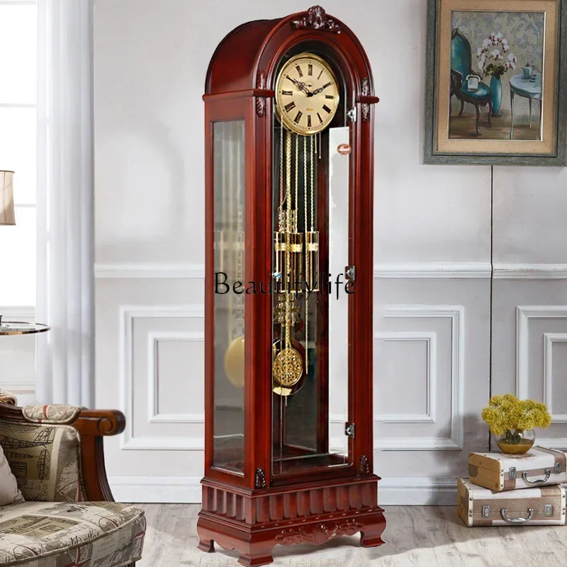 

Mechanical Floor Clock Living Room European-Style Clock Chinese Retro Creative Old-Fashioned Vertical Pendulum Clock