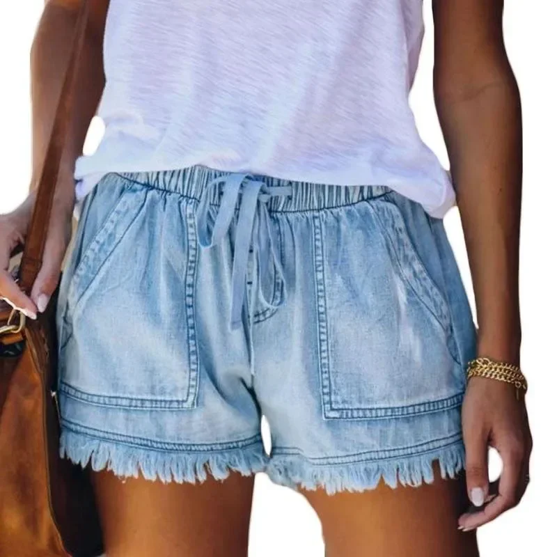 Hohe Taille Shorts Jeans Große Größe Sommer Damen Denim Shorts Große Größe XXL für Frauen Kurze Hosen Frauen Große Größe Kurze Jeans