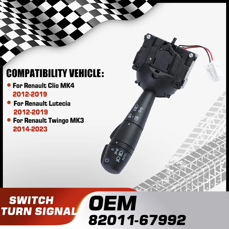 

For Renault Clio MK4 2012-2019 Renault Lutecia 2012-2019 Renault Twingo MK3 2014-2023 Turn Signal Headlamp Combination Switch