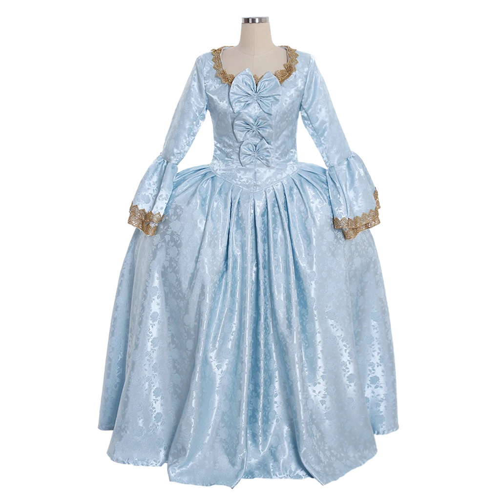 

Medieval Victorian Girl Blue Bow Princess Dress Queen Dress Tea Party Ball Girl Adult Ceremony Dress Christmas Rococo Costume