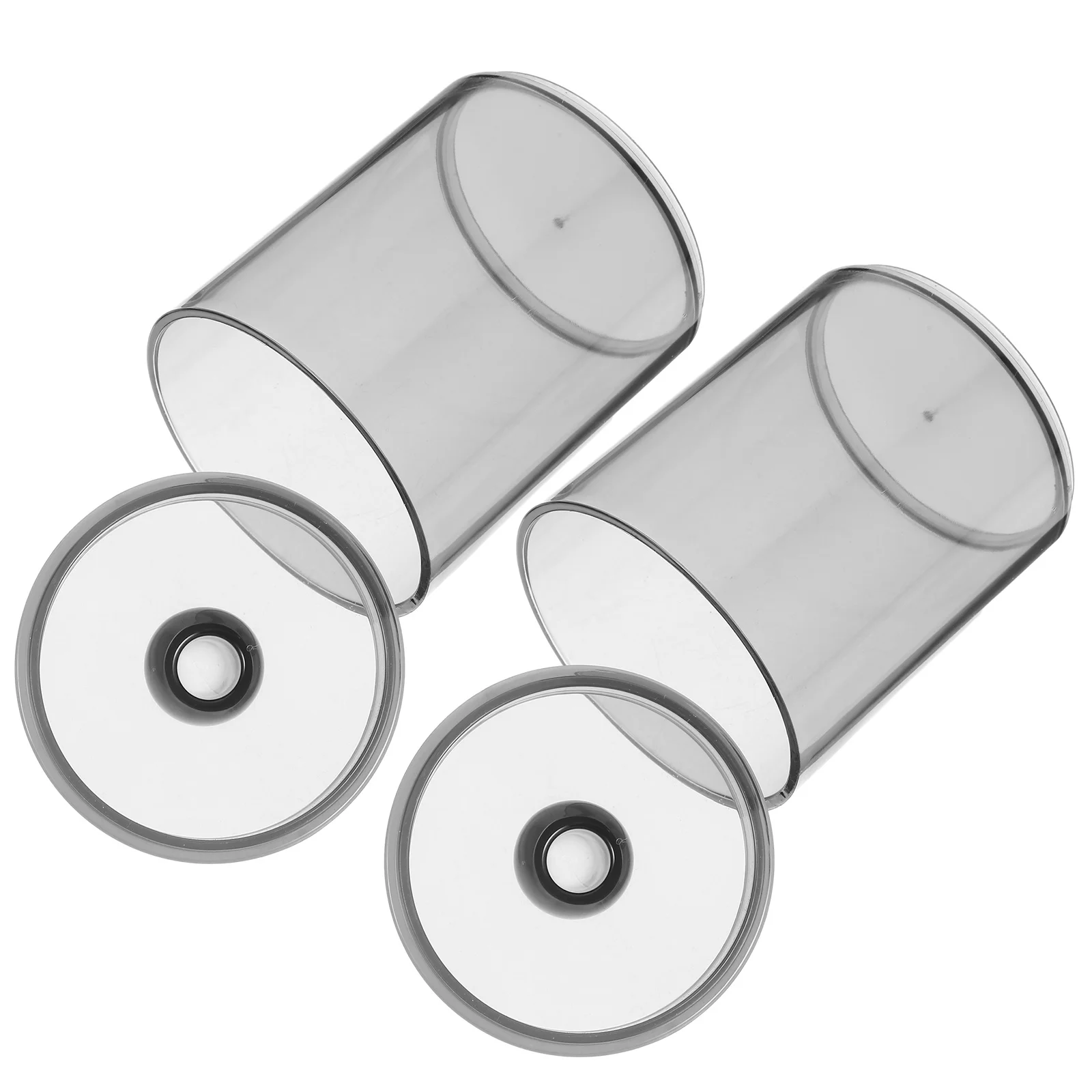

2Pcs Cotton Swab Holder Storage Jars Clear Lidded Makeup Cotton Pads Organizer Vanity Table Bathroom Storage Container Dustproof