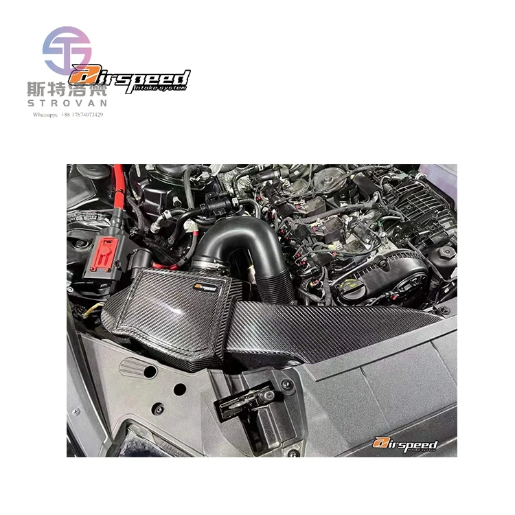 

Airspeed Brand 3K Twill Carbon Weave in Glossy Finish Dry Carbon Fiber Kits Cold Air Intake System For A6,A7 C8 2.0T