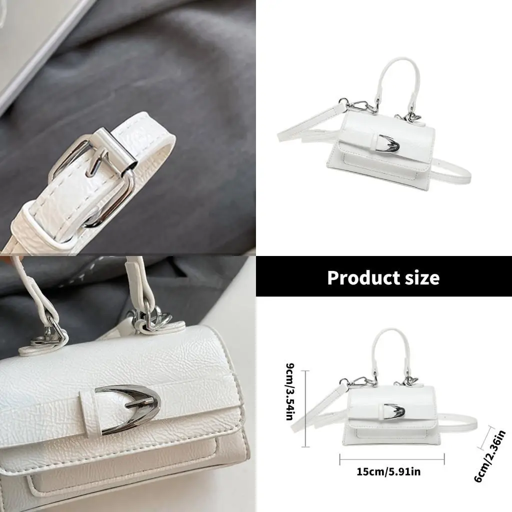 

D46D 2025 Retro Mini Square Crossbody Bag PU Leather Shoulder Purse With Adjsutable Strap Multifunctional Handbag For Women
