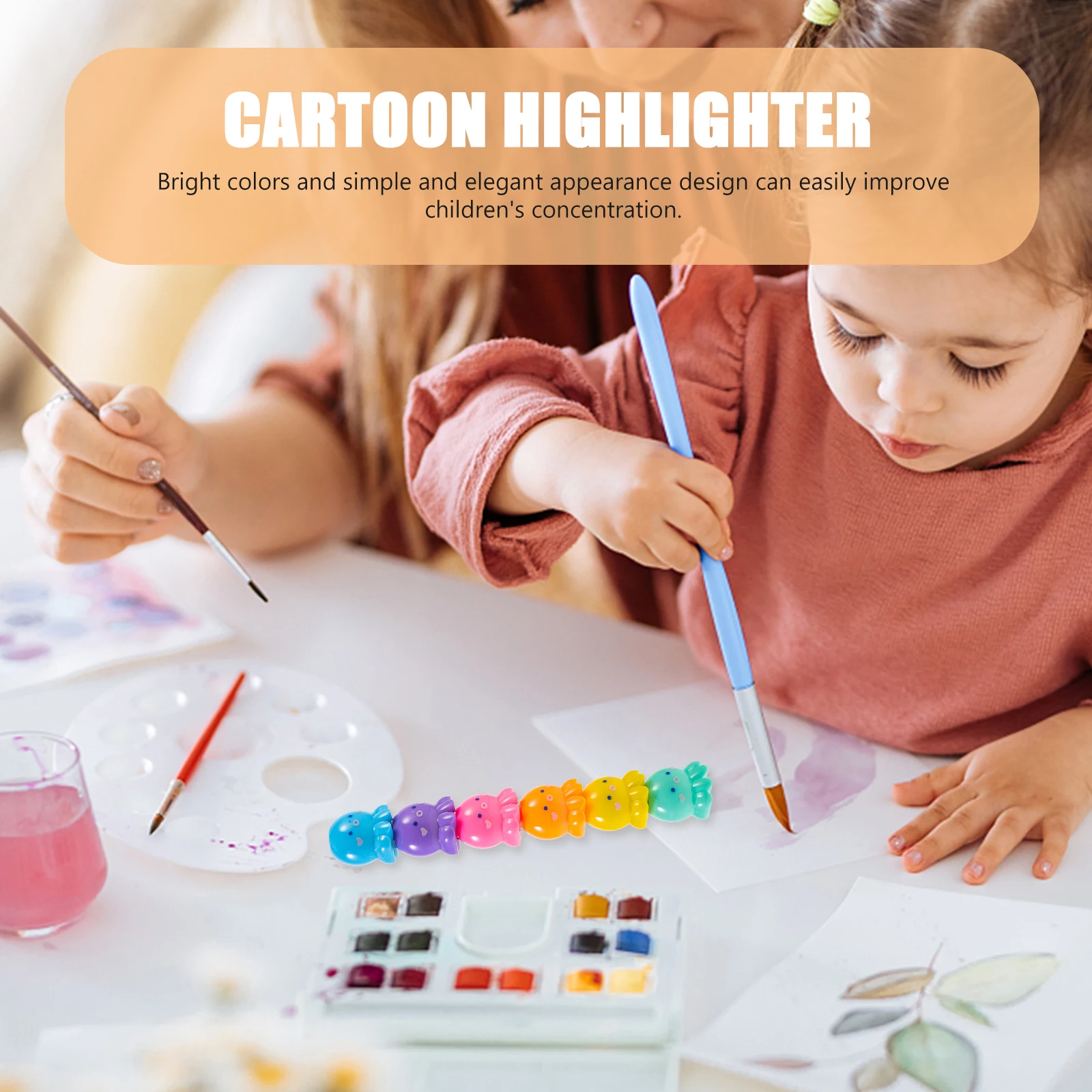 

1 set Fluorescent Pens Set Kids Painting Supplies Bright Assorted Colors Book Marker For School Work Notes Underlining Pen Water