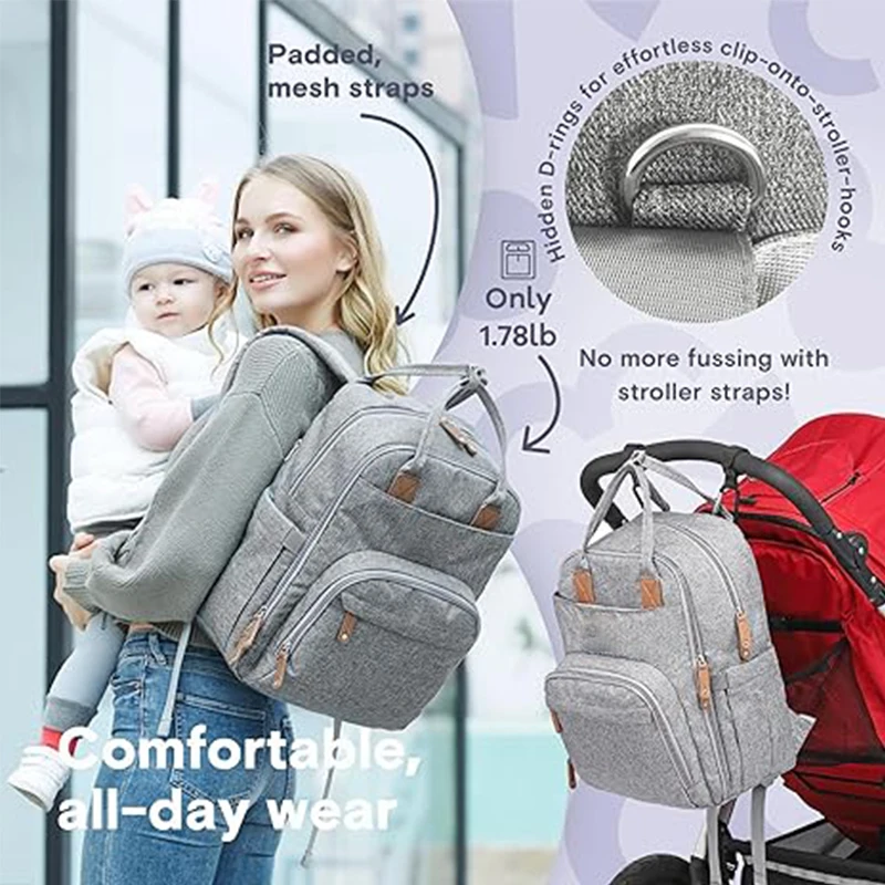 Wickelt asche Rucksack Multifunktions-Reise rucksack Mutterschaft Wickelt aschen große Kapazität wasserdichte Mumien tasche