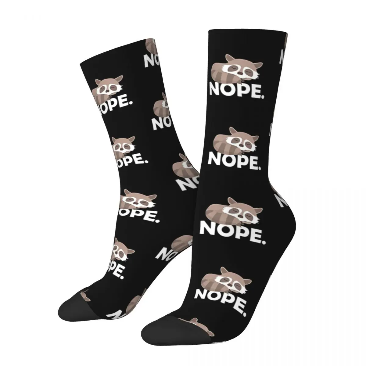 

Raccoon Animal Nope Men Women Socks Outdoor Novelty Spring Summer Autumn Winter Stockings Gift