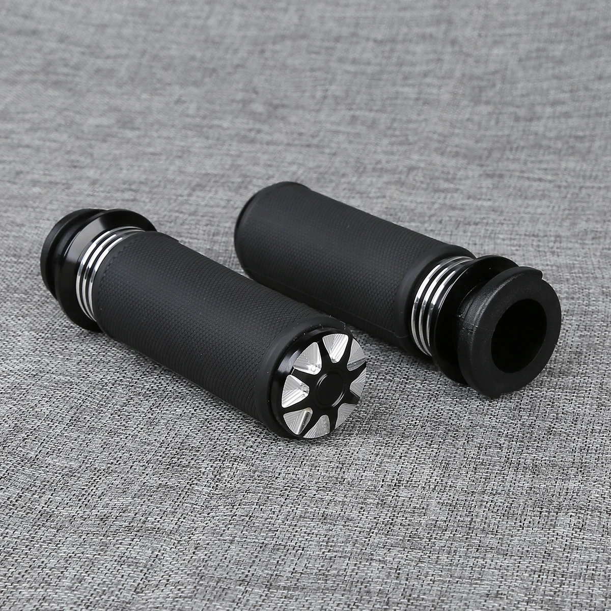 Motorcycle Black Electric Handle Bar Grips 1\