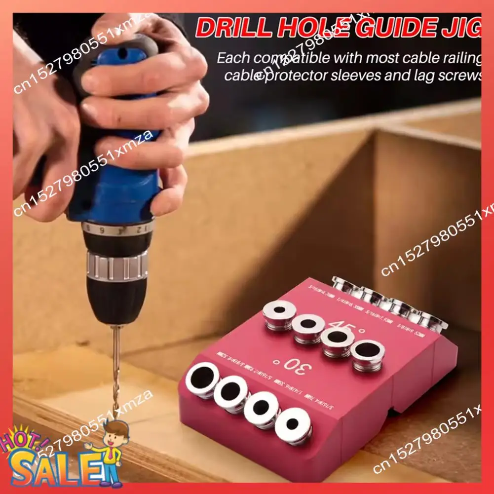 

ABCL Multi-Angle 30°/45°/90° Drill Guide Jig For Straight And Angled Hole Drilling - 1PCS Cable Railing Lag Screw Template