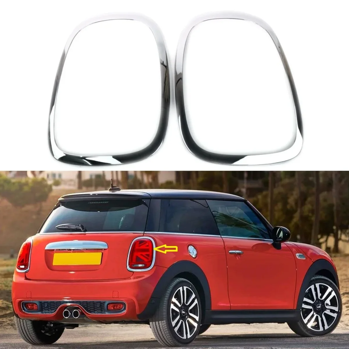

For Mini For Cooper F55 F56 F57 2014+ Tail Light Trim Ring Bezel Surround Cover Rear Light Frame Chrome 51712285495 51712285496
