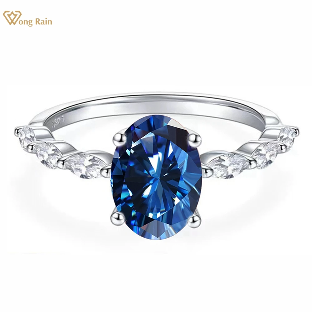 

Wong Rain 100% 925 Sterling Silver 3EX VVS1 D Color Oval Cut 5*7 MM Real Moissanite Diamonds Gems Engagement Rings Fine Jewelry