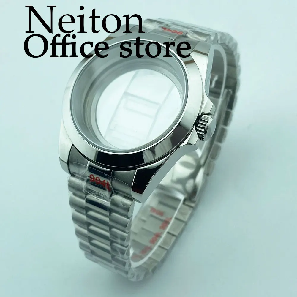 

NEITON 39mm sapphire glass silver watch case fit NH35 NH36 NH34 ETA2824 PT5000 movement